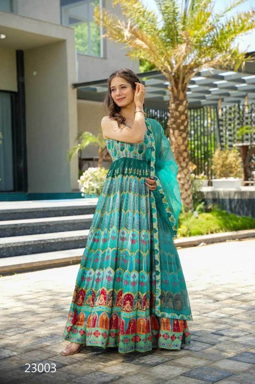 Silk Anarkali Long Gown - MYLUXURY LANE ENTERPRISE